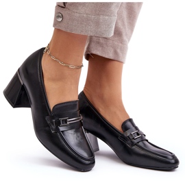 Vinceza Zapatos de Salón de Piel con Tacón Alto Idona Negro 10