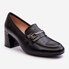 Vinceza Zapatos de Salón de Piel con Tacón Alto Idona Negro 2