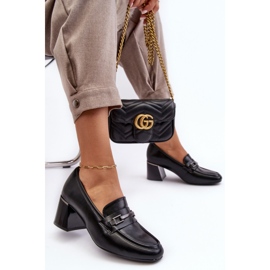 Vinceza Zapatos de Salón de Piel con Tacón Alto Idona Negro 1