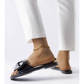 BM Elegantes sandalias negras con lazo de Garnier negro 1