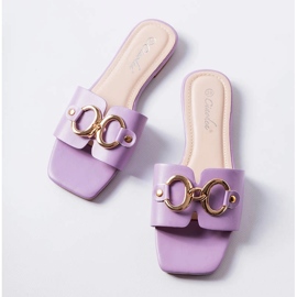 Chanclas moradas elegantes con cadena de Corbin violeta 2