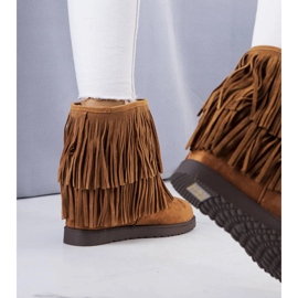 Botas de cuña marrones con borlas de Rivière marrón 2
