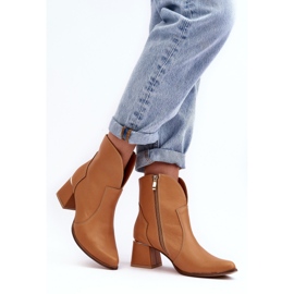 Lewski Shoes Botas Vaqueras Mujer Piel Tacón Alto Camel Lewski 3166/B/2 marrón 3