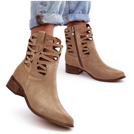 Lewski Shoes Botas Mujer Piel Caladas Beige Lewski 3329 7