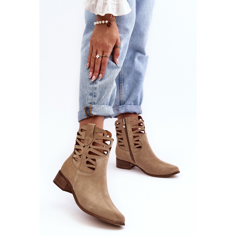 Lewski Shoes Botas Mujer Piel Caladas Beige Lewski 3329 2