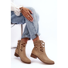 Lewski Shoes Botas Mujer Piel Caladas Beige Lewski 3329 5