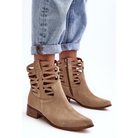 Lewski Shoes Botas Mujer Piel Caladas Beige Lewski 3329 4