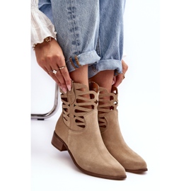 Lewski Shoes Botas Mujer Piel Caladas Beige Lewski 3329 6