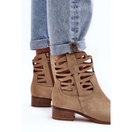 Lewski Shoes Botas Mujer Piel Caladas Beige Lewski 3329 3