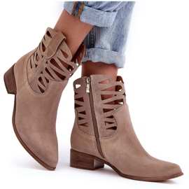 Lewski Shoes Botas Mujer Piel Caladas Beige Oscuro Lewski 3329 7