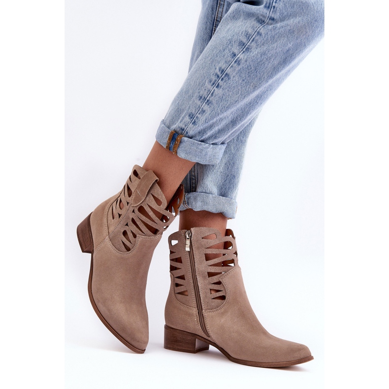 Lewski Shoes Botas Mujer Piel Caladas Beige Oscuro Lewski 3329 2