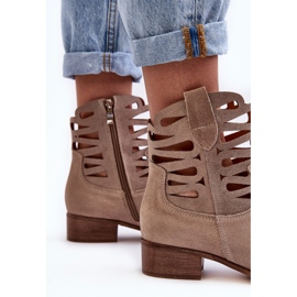 Lewski Shoes Botas Mujer Piel Caladas Beige Oscuro Lewski 3329 3