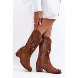 Lewski Shoes Botas Cowboy Ante Calado Marrón Lewski 3320 4
