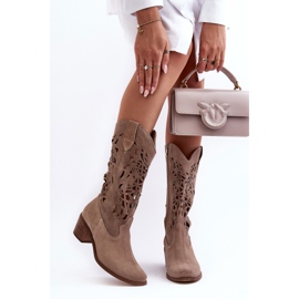 Lewski Shoes Botas Cowboy Ante Calado Beige Oscuro Lewski 3320 5