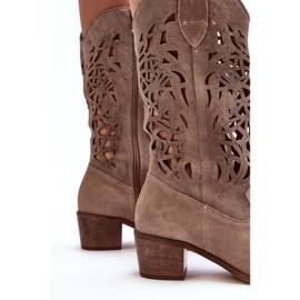 Lewski Shoes Botas Cowboy Ante Calado Beige Oscuro Lewski 3320 3