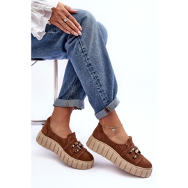 Lewski Shoes Zapatos Mujer Ante Con Plataforma Con Adorno, Marrón Lewski 3398 7