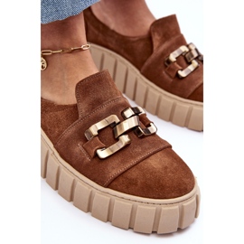 Lewski Shoes Zapatos Mujer Ante Con Plataforma Con Adorno, Marrón Lewski 3398 6