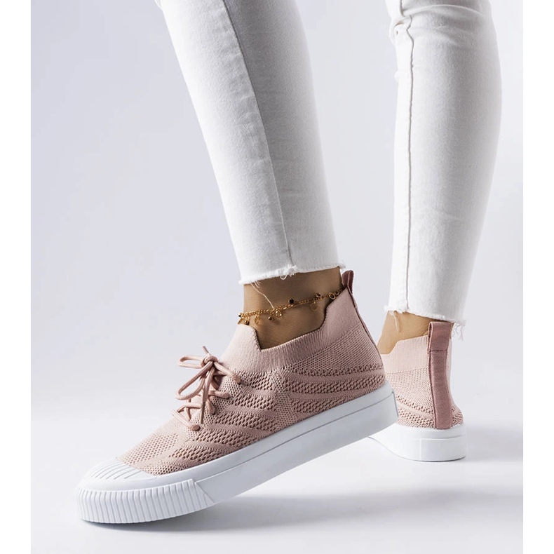 Deportivas rosa de tejido elástico Polaraire 1