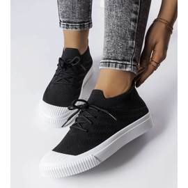 Deportivas negras de tejido elástico de Polaire negro 1