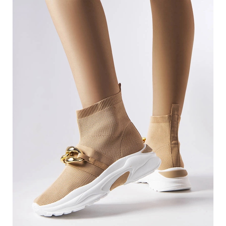 Zapatillas Baptiste marrones con cadena marrón 1