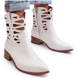 Lewski Shoes Botas Mujer Piel Caladas Blanco Lewski 3329 8