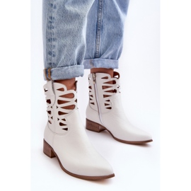 Lewski Shoes Botas Mujer Piel Caladas Blanco Lewski 3329 4