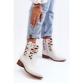 Lewski Shoes Botas Mujer Piel Caladas Blanco Lewski 3329 2