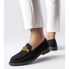 Mocasines elegantes negros con adorno Ouellet 1