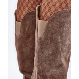 Lewski Shoes Botas Tacón Mujer Ante, Beige Oscuro, Lewski 3371 6