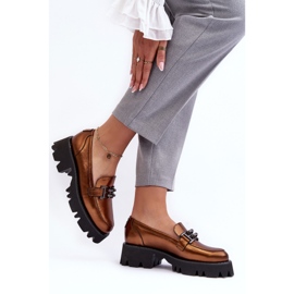 Laura Messi Mocasines de mujer de piel con decoración Lyndani dorada dorado 4