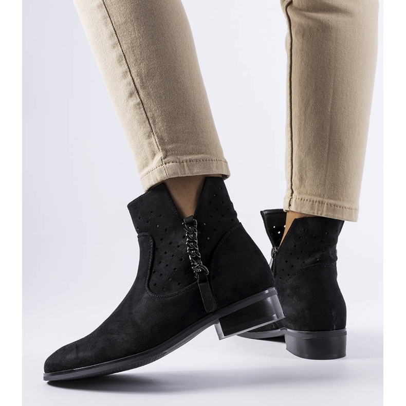 Botas negras con inserciones caladas de Vinceza negro 1 Botas negras con inserciones caladas de Vinceza negro 1