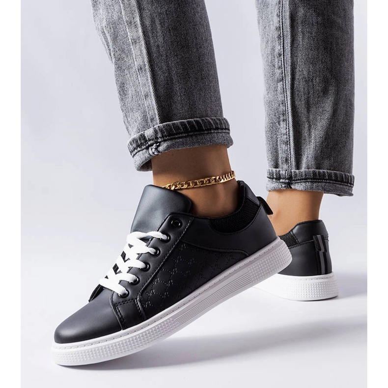 Deportivas negras con grabado Dreux negro 1 Deportivas negras con grabado Dreux negro 1