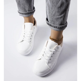 Deportivas blancas y beige con grabado de Dreux blanco 2