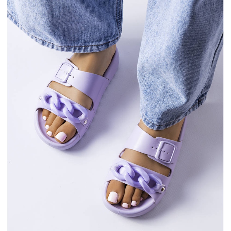 Pantuflas de goma moradas de Étoile púrpura 1