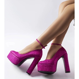 Zapatos de salón con purpurina rosa de Bellamy rosado 1