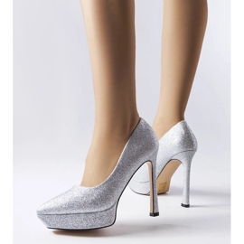 Tacones de brocado plateado de Proulx plata 1 Tacones de brocado plateado de Proulx plata 1