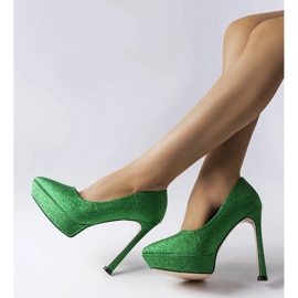Zapatos de tacón Proulx con purpurina verde 1