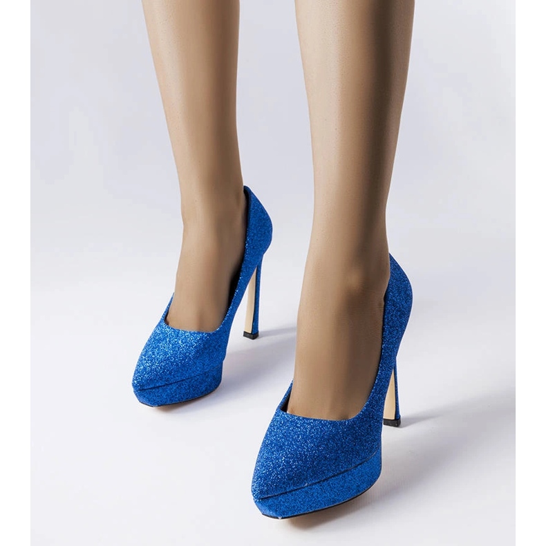 Zapatos de salón con purpurina azul de Proulx. 1 Zapatos de salón con purpurina azul de Proulx. 1