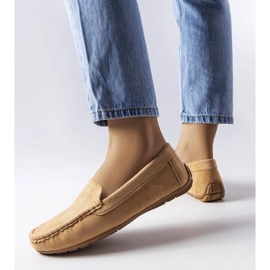 Mocasín beige con plantilla Souplet de piel 1