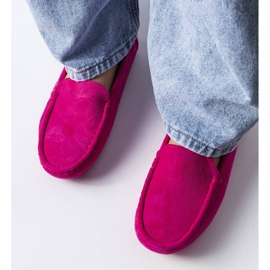 Mocasines rosas con suela de cuero de Souplet 1