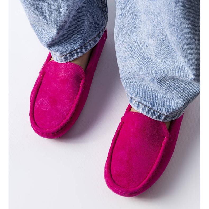 Mocasines rosas con suela de cuero de Souplet rosado 1
