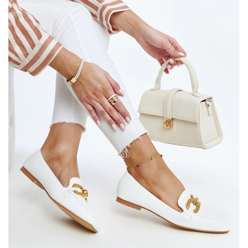 Mocasines blancos con hebilla Rousseau 1 Mocasines blancos con hebilla Rousseau 1