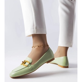 Mocasines Rousseau con hebilla verde 1