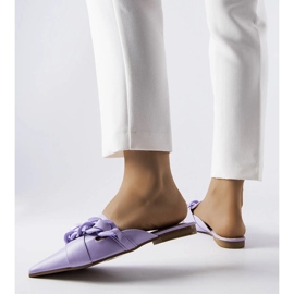 Chanclas Patenaude con cadena morada violeta 1