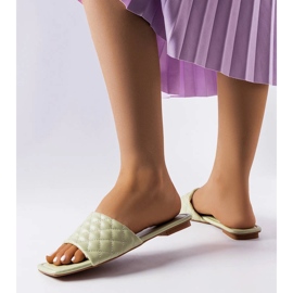 Babuchas elegantes verdes con acolchado de Labrie 2