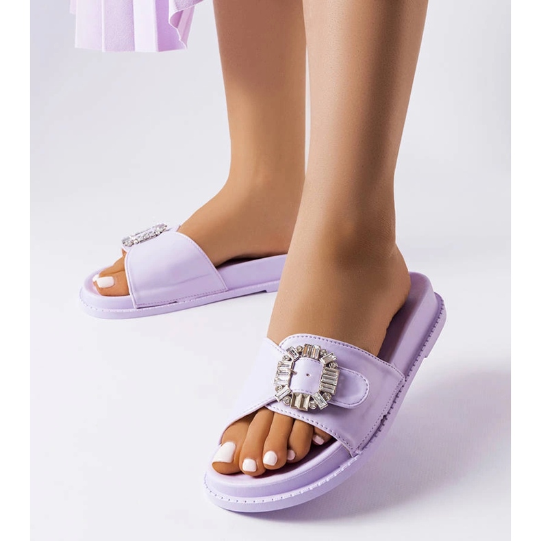 Pasadores morados decorados con circonitas Griegsvei púrpura 1