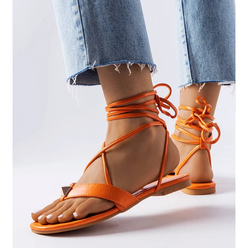Sandalias naranjas con cordones de Marleau 1 Sandalias naranjas con cordones de Marleau 1