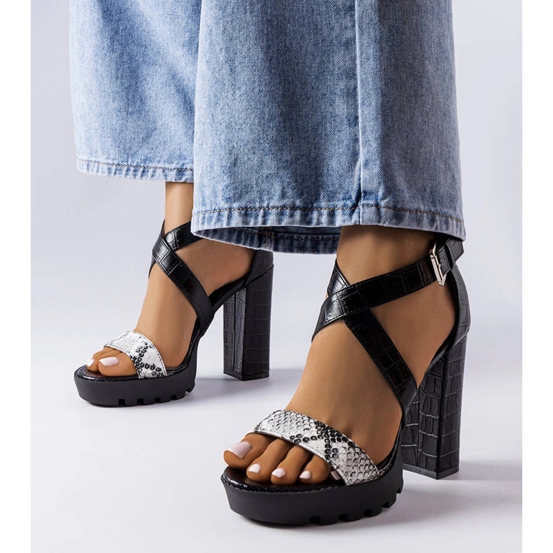 Sandalias con estampado de serpiente blancas de Trépanier blanco 1