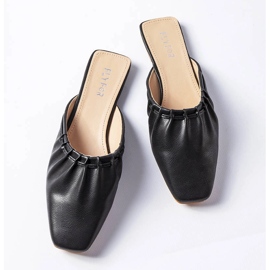 Sandalias negras con volantes en los dedos de Aasiaat negro 1 Sandalias negras con volantes en los dedos de Aasiaat negro 1