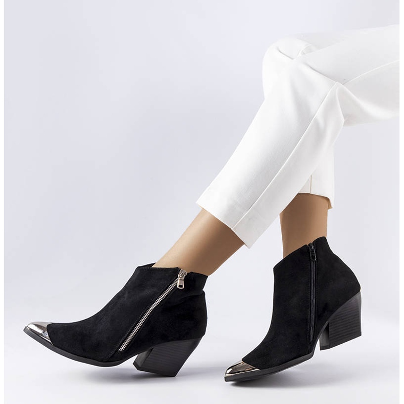 Botas cowboy con puntera de metal negras de Vergne negro 1